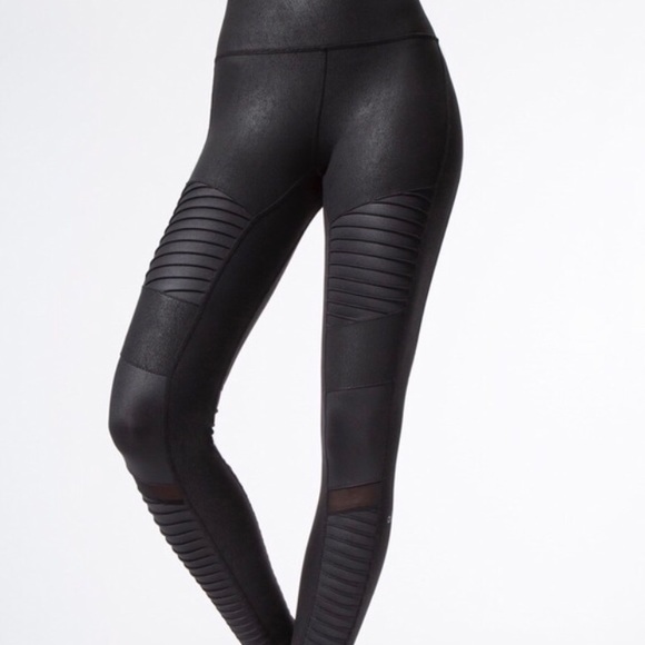 leather look yoga pants